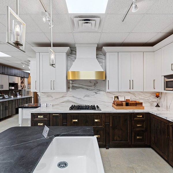white cabinet doors and white countertops in new kitchen